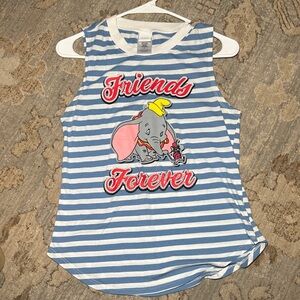 Disney Friends Forever Blue and White Striped Tank Top